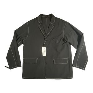 Awake x Nanamica small Blue Blazer Jacket with white stitching NWT